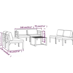 MAISON EXCLUSIVE - Salon de jardin 6 pcs avec coussins aluminium anthracite