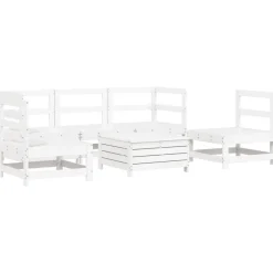 MAISON EXCLUSIVE - Salon de jardin 6 pcs blanc bois de pin massif