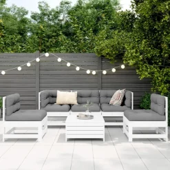 MAISON EXCLUSIVE - Salon de jardin 6 pcs blanc bois de pin massif