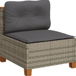 MAISON EXCLUSIVE - Salon de jardin 6 pcs avec coussins gris résine tressée