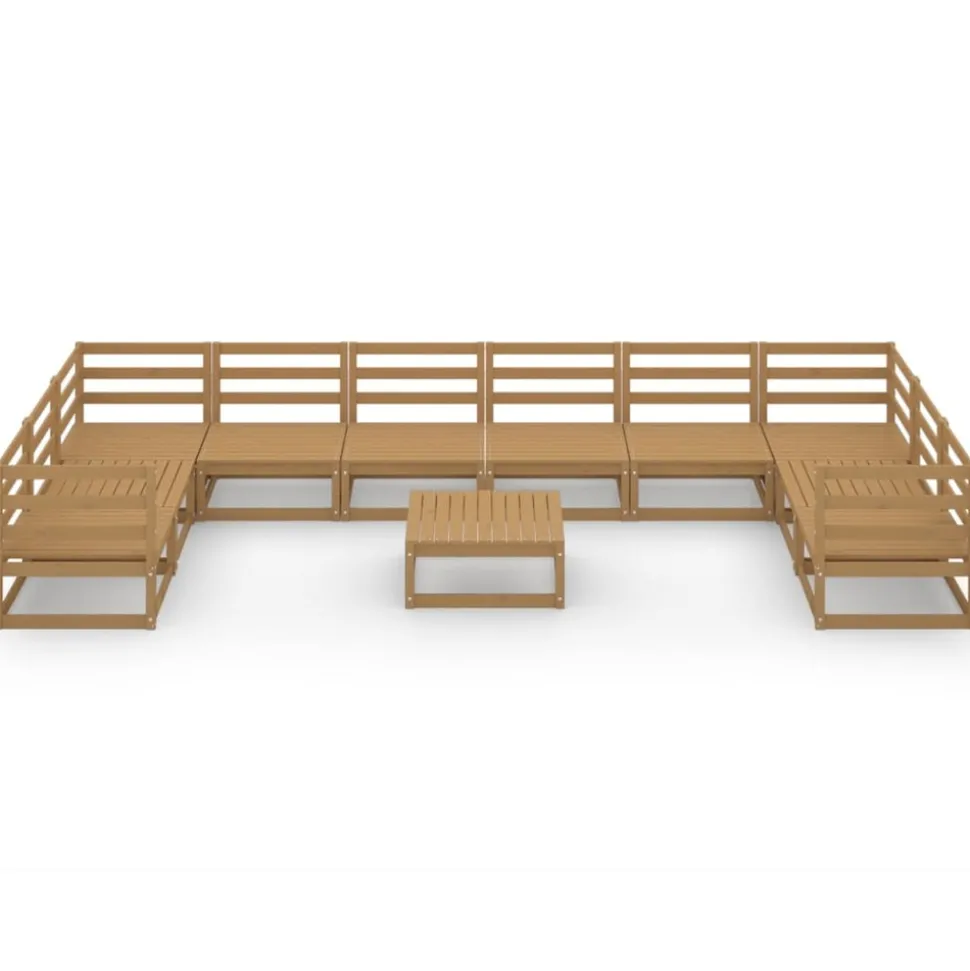 MAISON EXCLUSIVE - Salon de jardin 11 pcs bois de pin massif