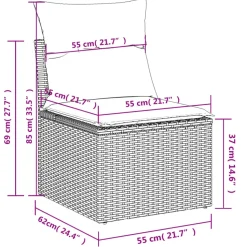 MAISON EXCLUSIVE - Salon de jardin avec coussins 4 pcs beige résine tressée