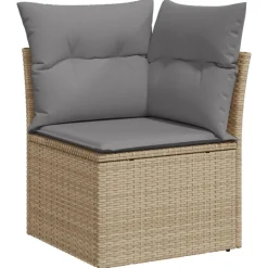 MAISON EXCLUSIVE - Salon de jardin avec coussins 5 pcs beige résine tressée