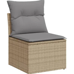 MAISON EXCLUSIVE - Salon de jardin avec coussins 5 pcs beige résine tressée