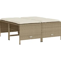 MAISON EXCLUSIVE - Salon de jardin avec coussins 5 pcs beige résine tressée