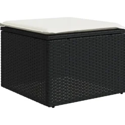 MAISON EXCLUSIVE - Salon de jardin 6 pcs avec coussins noir résine tressée
