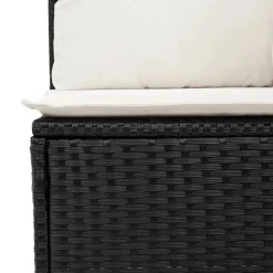 MAISON EXCLUSIVE - Salon de jardin 6 pcs avec coussins noir résine tressée