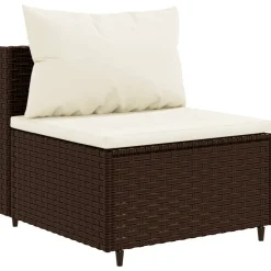 MAISON EXCLUSIVE - Salon de jardin avec coussins 7 pcs marron résine tressée
