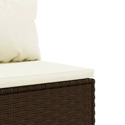 MAISON EXCLUSIVE - Salon de jardin avec coussins 7 pcs marron résine tressée