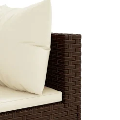 MAISON EXCLUSIVE - Salon de jardin avec coussins 7 pcs marron résine tressée