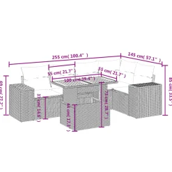 MAISON EXCLUSIVE - Salon de jardin 6 pcs avec coussins noir résine tressée