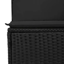 MAISON EXCLUSIVE - Salon de jardin 6 pcs avec coussins noir résine tressée