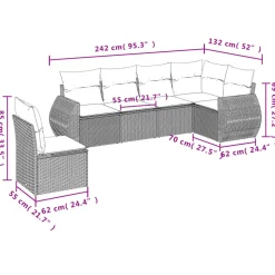 MAISON EXCLUSIVE - Salon de jardin 6 pcs avec coussins noir résine tressée