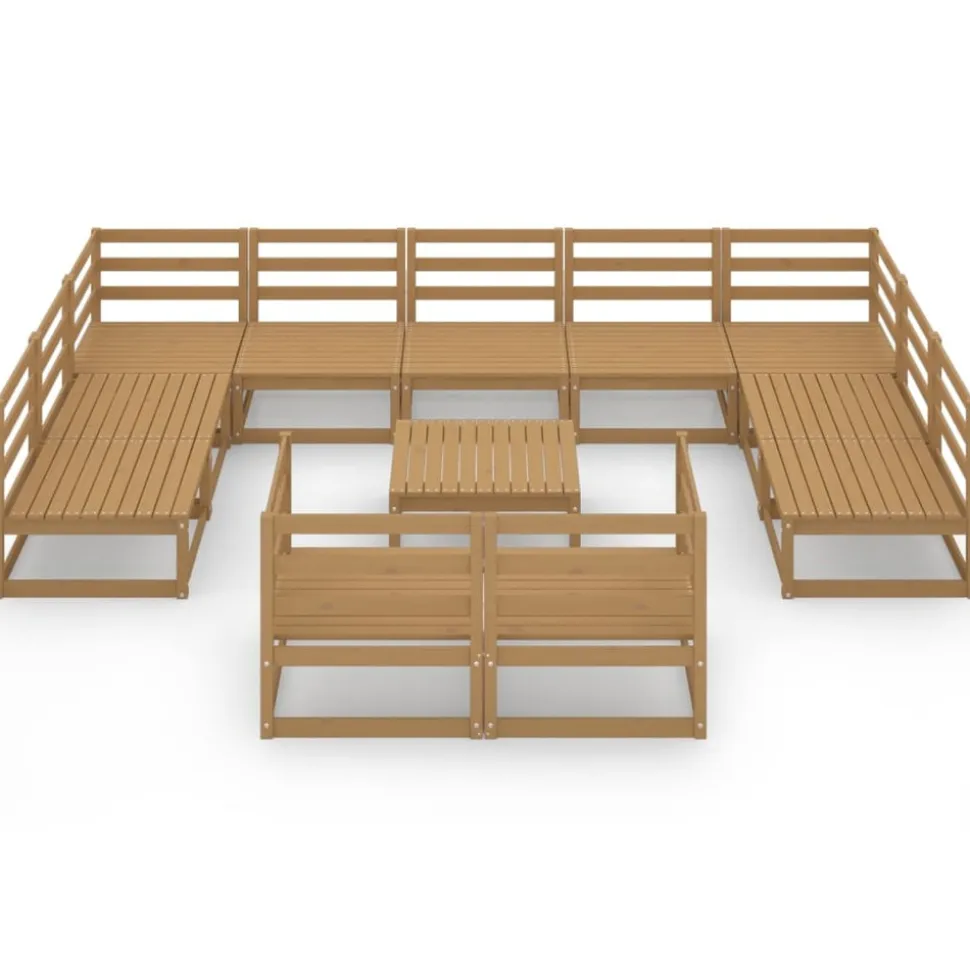 MAISON EXCLUSIVE - Salon de jardin 12 pcs bois de pin massif