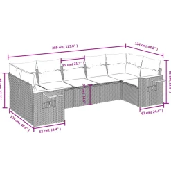 MAISON EXCLUSIVE - Salon de jardin avec coussins 7 pcs beige résine tressée