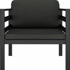 MAISON EXCLUSIVE - Salon de jardin 7 pcs avec coussins aluminium anthracite