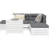 MAISON EXCLUSIVE - Salon de jardin 6 pcs blanc bois de pin massif