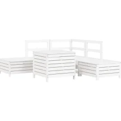 MAISON EXCLUSIVE - Salon de jardin 6 pcs blanc bois de pin massif