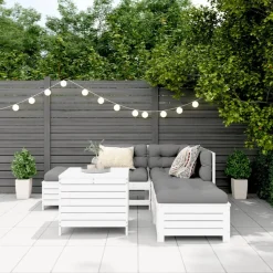 MAISON EXCLUSIVE - Salon de jardin 6 pcs blanc bois de pin massif