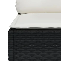 MAISON EXCLUSIVE - Salon de jardin 10 pcs avec coussins noir résine tressée