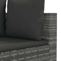 MAISON EXCLUSIVE - Salon de jardin 8 pcs avec coussins gris résine tressée