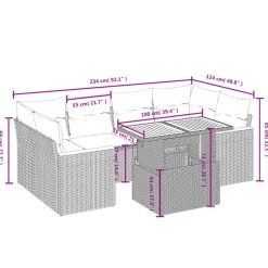MAISON EXCLUSIVE - Salon de jardin avec coussins 7 pcs beige résine tressée
