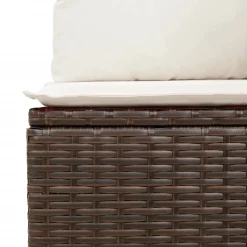 MAISON EXCLUSIVE - Salon de jardin avec coussins 5 pcs marron résine tressée