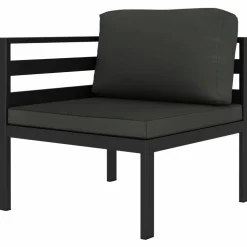 MAISON EXCLUSIVE - Salon de jardin 8 pcs avec coussins aluminium anthracite