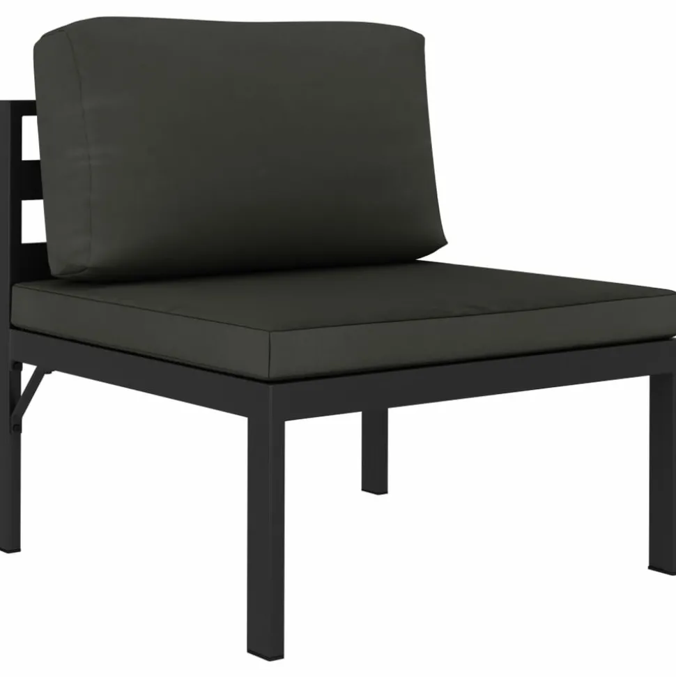MAISON EXCLUSIVE - Salon de jardin 8 pcs avec coussins aluminium anthracite