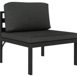 MAISON EXCLUSIVE - Salon de jardin 7 pcs avec coussins aluminium anthracite