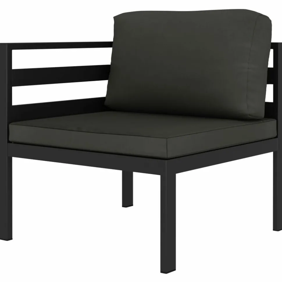 MAISON EXCLUSIVE - Salon de jardin 5 pcs avec coussins aluminium anthracite