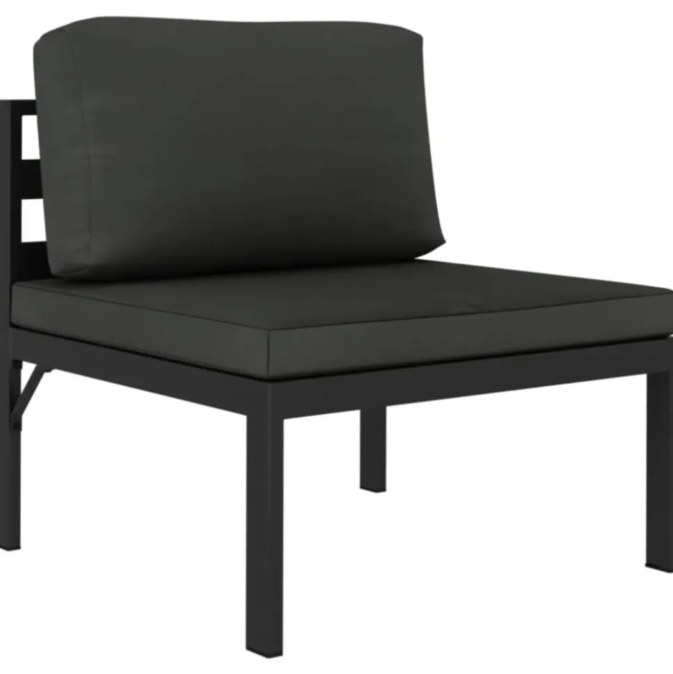 MAISON EXCLUSIVE - Salon de jardin 5 pcs avec coussins aluminium anthracite