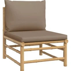 MAISON EXCLUSIVE - Salon de jardin 6 pcs avec coussins taupe bambou