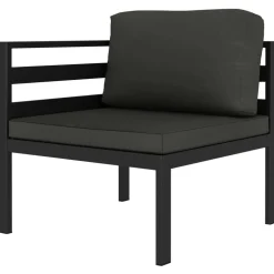 MAISON EXCLUSIVE - Salon de jardin 6 pcs avec coussins aluminium anthracite