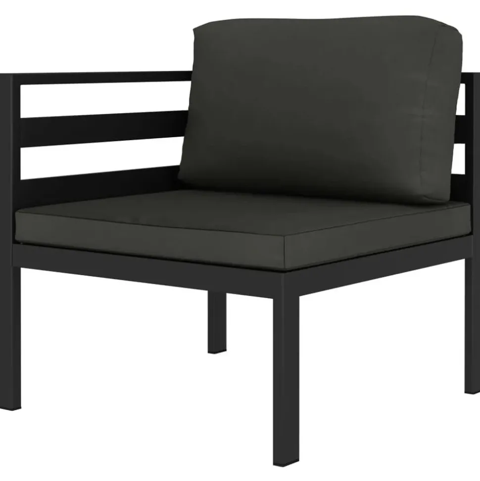 MAISON EXCLUSIVE - Salon de jardin 6 pcs avec coussins aluminium anthracite