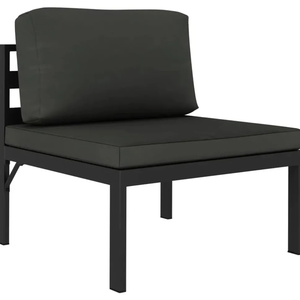 MAISON EXCLUSIVE - Salon de jardin 6 pcs avec coussins aluminium anthracite