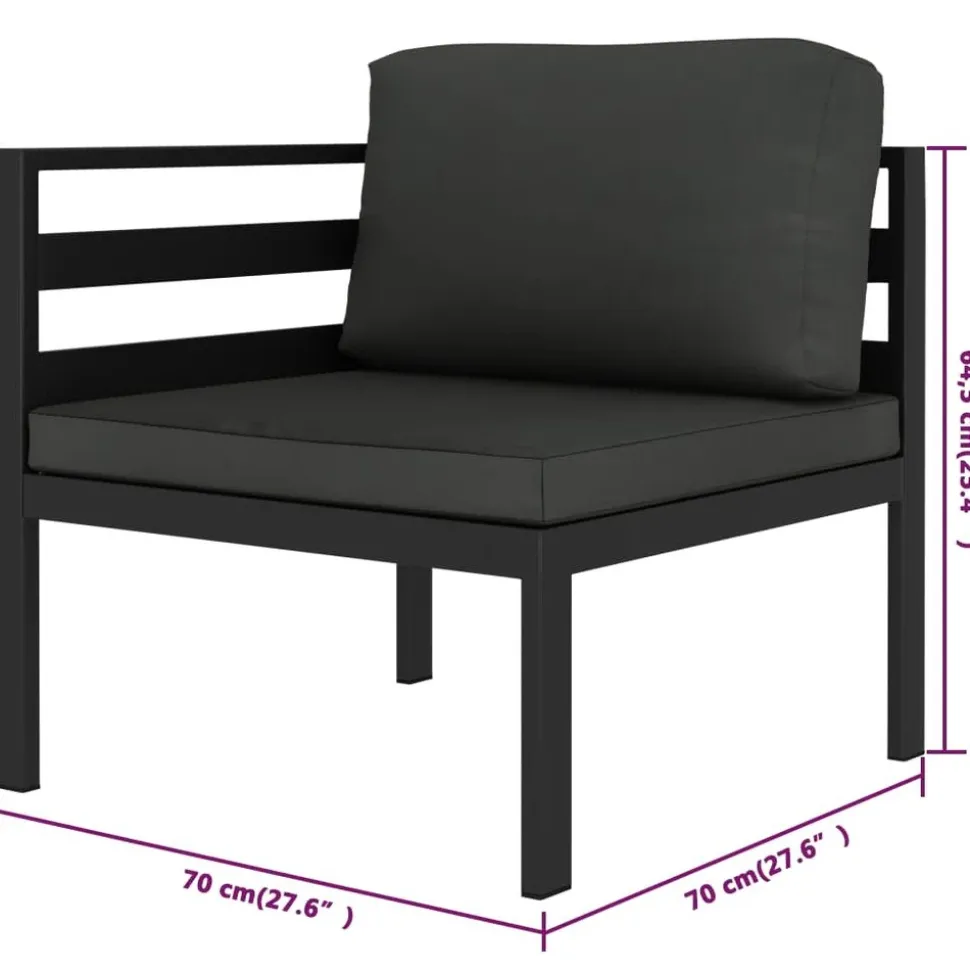 MAISON EXCLUSIVE - Salon de jardin 6 pcs avec coussins aluminium anthracite