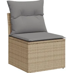 MAISON EXCLUSIVE - Salon de jardin avec coussins 6 pcs beige résine tressée