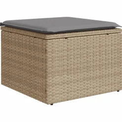 MAISON EXCLUSIVE - Salon de jardin avec coussins 6 pcs beige résine tressée