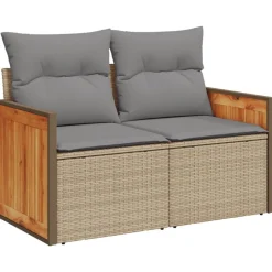 MAISON EXCLUSIVE - Salon de jardin avec coussins 6 pcs beige résine tressée