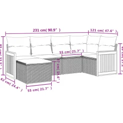 MAISON EXCLUSIVE - Salon de jardin avec coussins 6 pcs beige résine tressée
