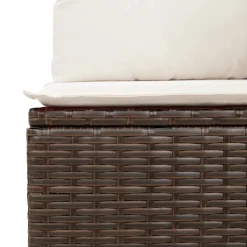 MAISON EXCLUSIVE - Salon de jardin avec coussins 7 pcs marron résine tressée