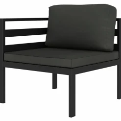 MAISON EXCLUSIVE - Salon de jardin 8 pcs avec coussins aluminium anthracite