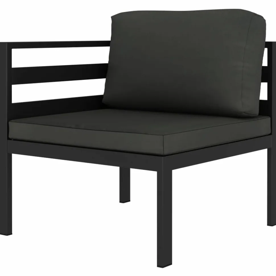 MAISON EXCLUSIVE - Salon de jardin 8 pcs avec coussins aluminium anthracite