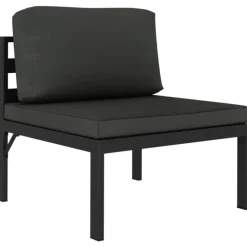 MAISON EXCLUSIVE - Salon de jardin 8 pcs avec coussins aluminium anthracite