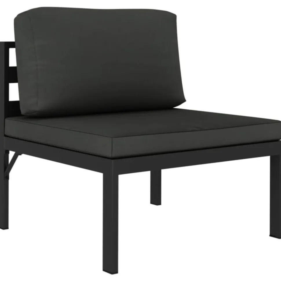 MAISON EXCLUSIVE - Salon de jardin 8 pcs avec coussins aluminium anthracite