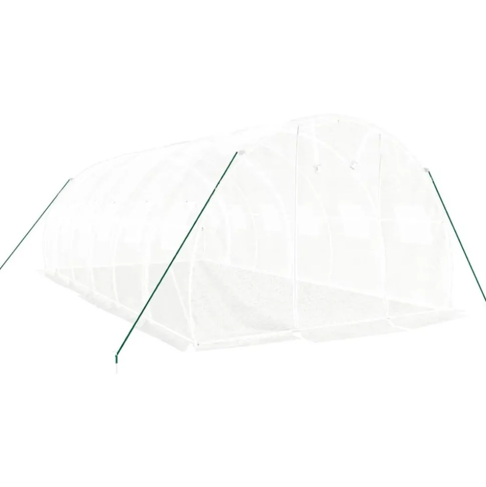 MAISON EXCLUSIVE - Serre avec cadre en acier blanc 18 m² 6x3x2 m