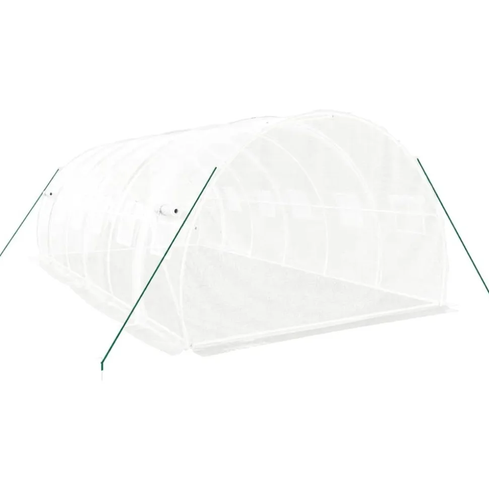 MAISON EXCLUSIVE - Serre avec cadre en acier blanc 18 m² 6x3x2 m
