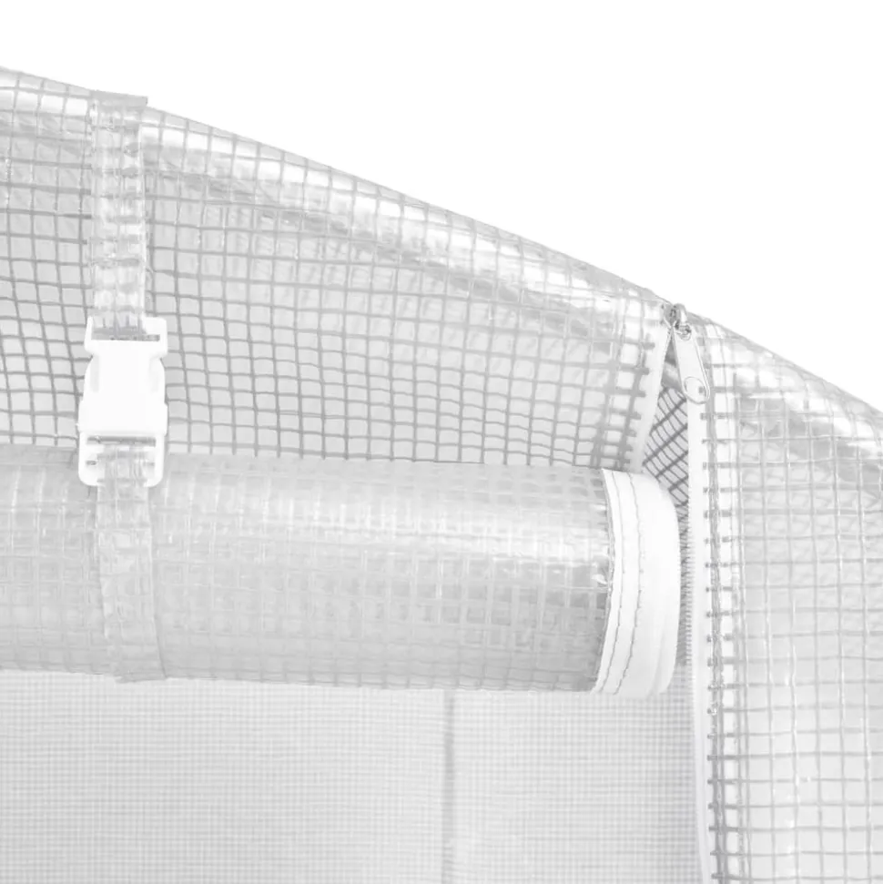 MAISON EXCLUSIVE - Serre avec cadre en acier blanc 18 m² 6x3x2 m