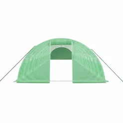 MAISON EXCLUSIVE - Serre avec cadre en acier vert 64 m² 16x4x2 m